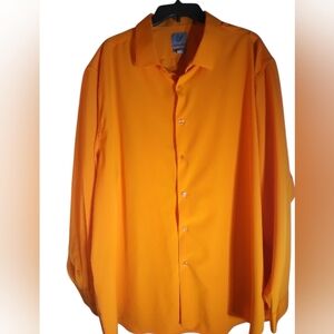 Kilburne Finch Regular Fit Bright Orange Button-Up Shirt Size 36/37